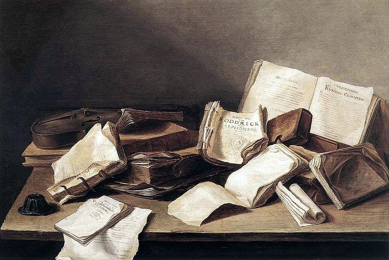 Jan Davidz de Heem Still life with books and a violin oil painting image
